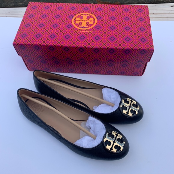 Tory Burch Claire Ballet Flats in Black Size 8.5 - Picture 2 of 7